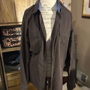 Men's 2 Second Button Gray Shirt - Large